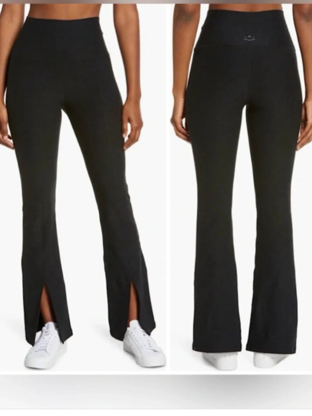 Beyond Yoga Make The Cut Split Hem Flare Pants Darkest Night Size Medium